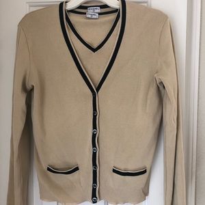 Chanel cardigan cotton twin set top